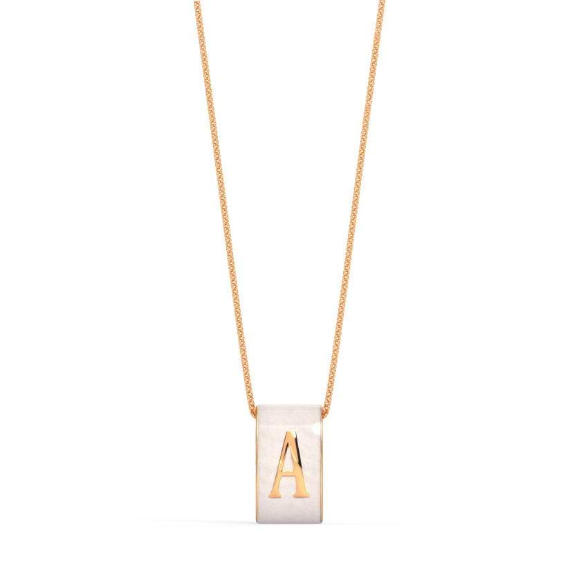 Alphabet A Vibrant Gold Pendant