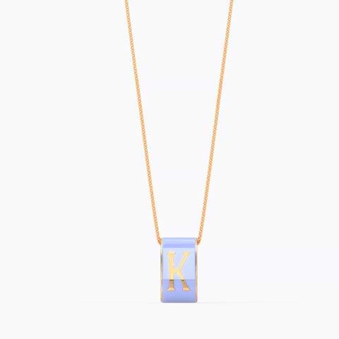 Alphabet K Vibrant Gold Pendant