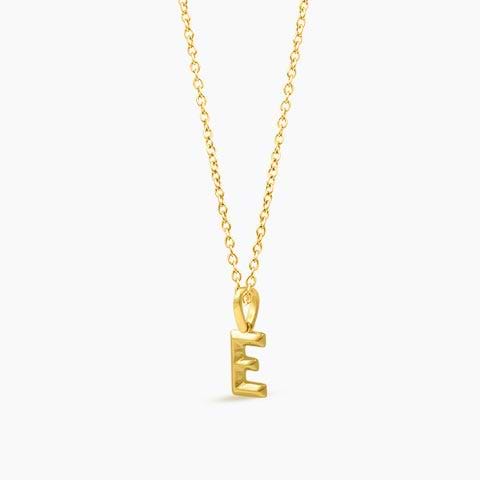 Bold Alphabet E Gold Pendant