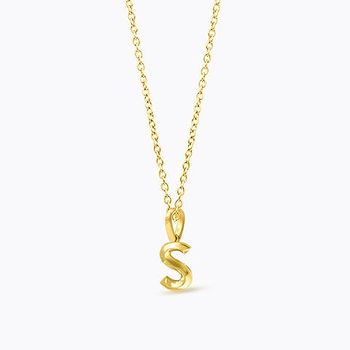 Bold Alphabet S Gold Pendant