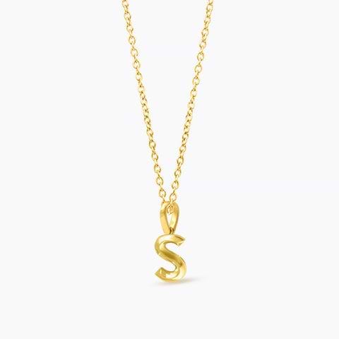 Bold Alphabet S Gold Pendant