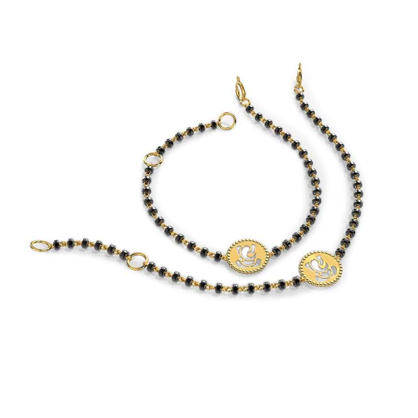 Ganesha Baby Nazaria Gold Bracelet Set of 2