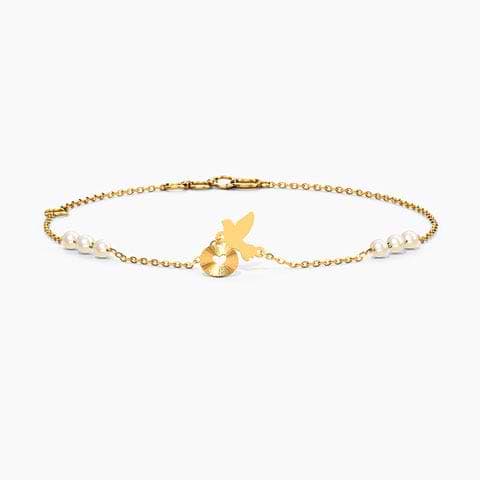 Heart Orb Pearl Chain Bracelet