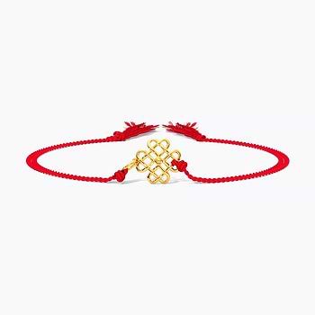 Fortune Knots Gold Convertible Rakhi Pendant
