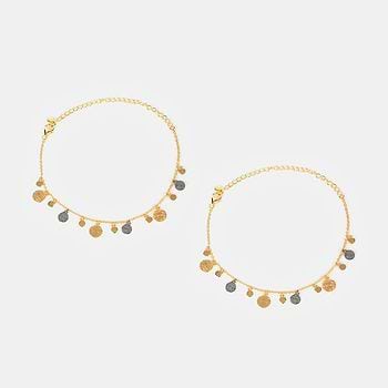 Meant to Shine Confetti Anklets in Dual Plated 925 Silver