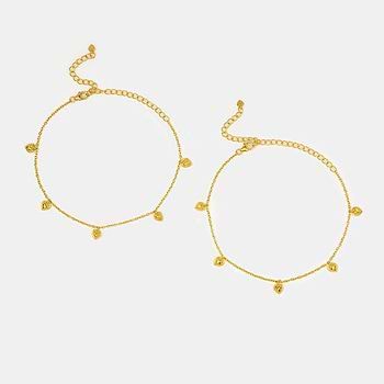 You and Your Untimely Yawns Heart Anklets in Gold Plated 925 Silver