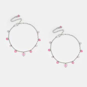 For the Love of Love Anklets in Oxidised 925 Silver