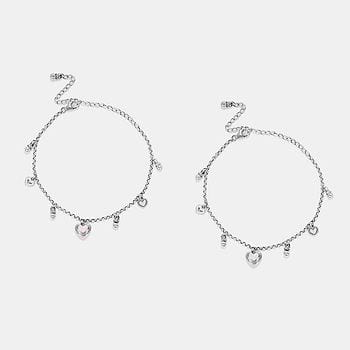 Bring in the Cheer Heart Anklets in 925 Silver