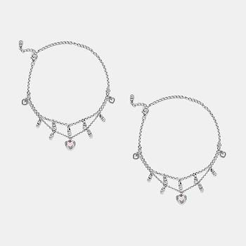 Bring in the Joy Heart Anklets in 925 Silver