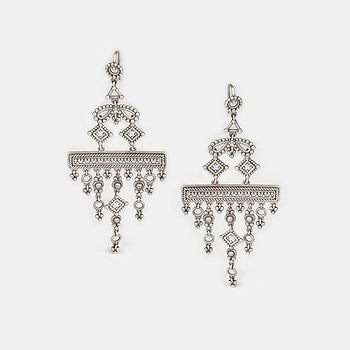 Wonderment Dangler Earrings in Oxidised 925 Silver