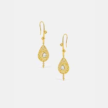 Queen of Checklists Earrings in Gold Plated 925 Silver