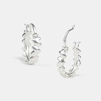You and Your Happy Squeals Heart Hoop Earrings in 925 Silver