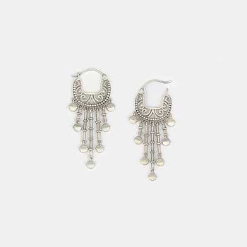 Mandapa Pillar Earrings in Oxidised 925 Silver