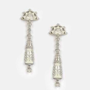 Patola Style Earrings in Oxidised 925 Silver