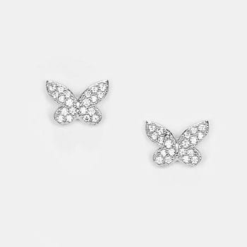 Break Free Butterfly Earrings in Rhodium Plated 925 Silver