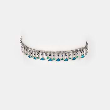 Oxidised Owning My Chaotic Order Choker in 925 Silver