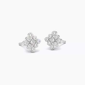 Rise Again 925 Silver Diamond Stud Earrings