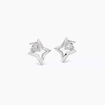 Star 925 Silver Diamond Stud Earrings