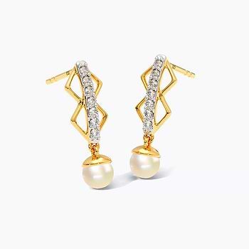 Embrace Gold Plated 925 Silver Diamond Drop Earrings