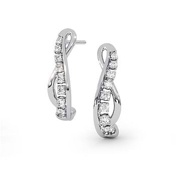 Mirage Swirl Diamond Stud Earrings