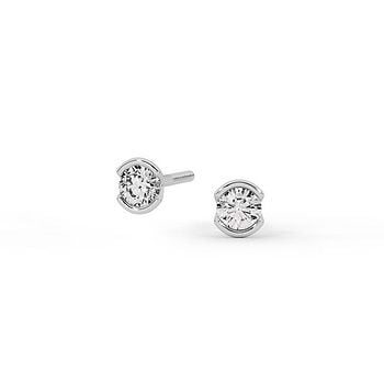 Zen Circle Diamond Stud Earrings