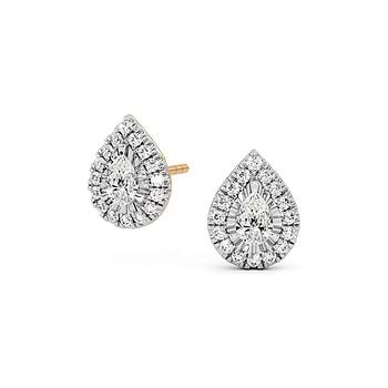 Blushing Heart Diamond Stud Earrings