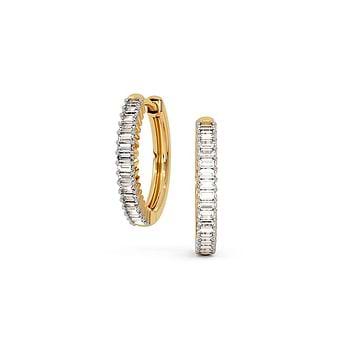 Amber Shard Diamond Hoop Earrings