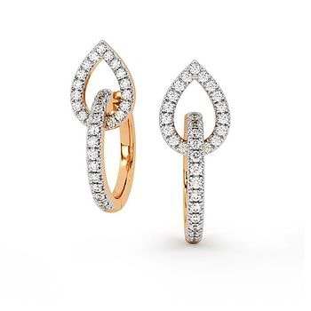 Petal Veil Diamond Hoop Earrings