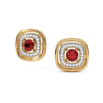 Eternal Flame Gemstone Stud Earrings