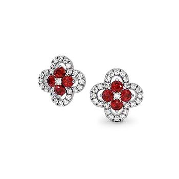 Celestial Flower of Affection Gemstone Stud Earrings
