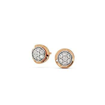 Rose Petal Diamond Stud Earrings