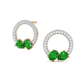 The Entwined Ruby Echoes Gemstone Stud Earrings