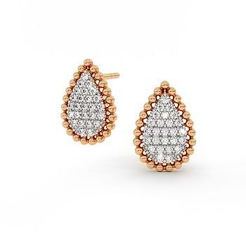 Pear Cluster Diamond Stud Earrings