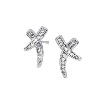 Pave X Marks Diamond Stud Earrings