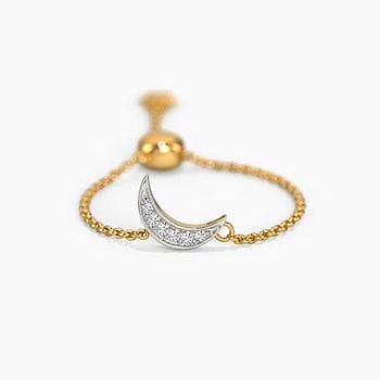 Crescent and Star Flexi Ring For Women