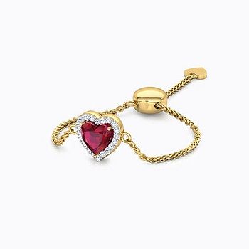 Heart Gemstone Flexi Ring For Women