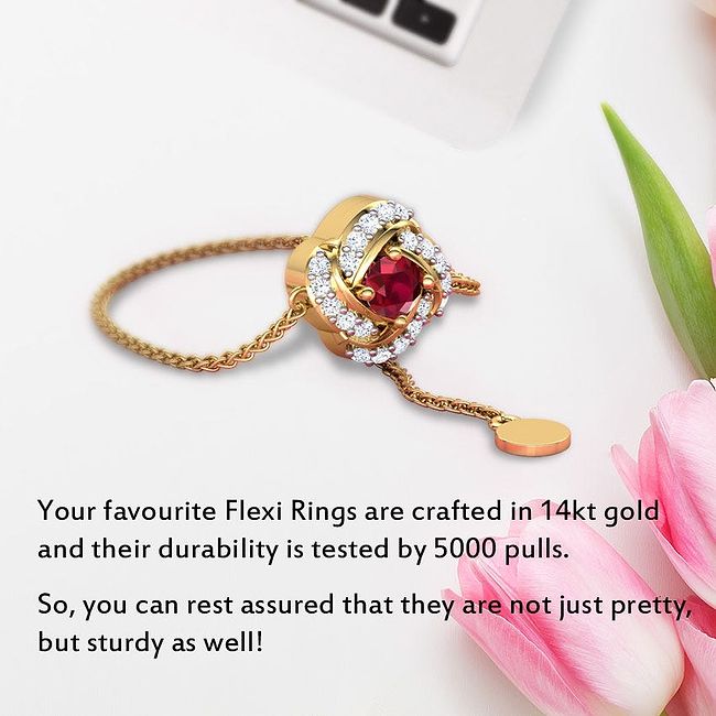 Buy Intertwined Heart Diamond Flexi Ring Online | CaratLane