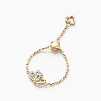 Intertwined Heart Diamond Flexi Ring