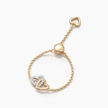 Intertwined Heart Diamond Flexi Ring
