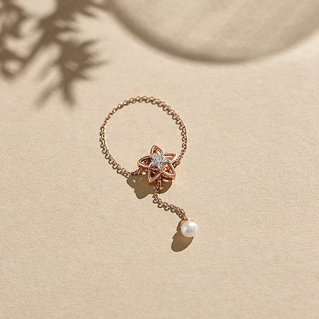 Rose gold four layer pear shape hanging diamond earring – Eri Silvers