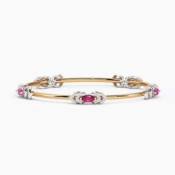 Charming Blush Gemstone Bangle