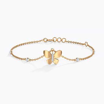 Elsa Diamond Butterfly Charm Bracelet