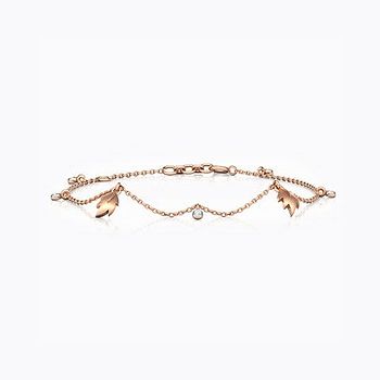 Leaves Charm Diamond Bracelet