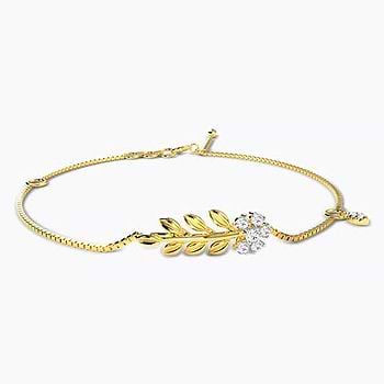 Dainty Fern Diamond Bracelet