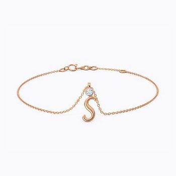 Charm Alphabet S Diamond Bracelet