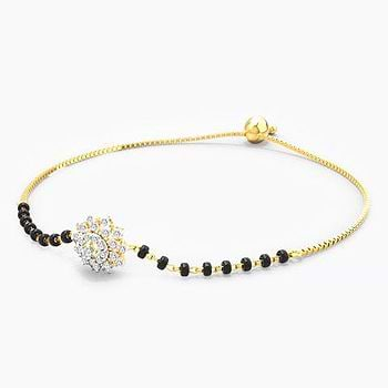 Saba Adjustable Diamond Mangalsutra Bracelet