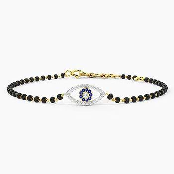 Evil Eye Gemstone Mangalsutra Bracelet