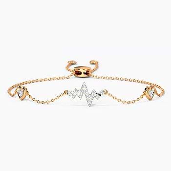 Heartbeat Diamond Adjustable Bracelet