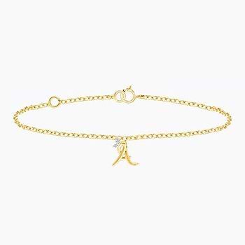 Leafy Alphabet A Diamond Bracelet