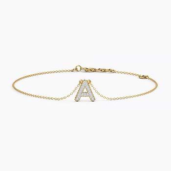 Dazzle Alphabet A Diamond Bracelet